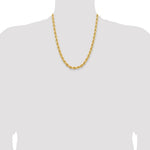 14K Yellow Gold 6.5mm D/C Rope with Fancy Lobster Clasp Chain Necklace 20"-24" - Product Photo