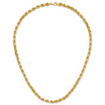 14K Yellow Gold 6.5mm D/C Rope with Fancy Lobster Clasp Chain Necklace 20"-24" - Product Photo