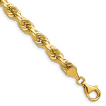 14K Yellow Gold 6.5mm D/C Rope with Fancy Lobster Clasp Chain Necklace 20"-24" - Product Photo