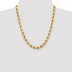 14K Yellow Gold 8mm D/C Rope with Fancy Lobster Clasp Chain Necklace 22"-24" - Product Photo