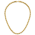 14K Yellow Gold 8mm D/C Rope with Fancy Lobster Clasp Chain Necklace 22"-24" - Product Photo