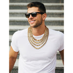 14K Yellow Gold 8mm D/C Rope with Fancy Lobster Clasp Chain Necklace 22"-24" - Product Photo