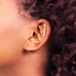 14K Yellow Gold 3mm October Crystal Birthstone Post Earrings - Product Photo