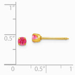 14K Yellow Gold 3mm October Crystal Birthstone Post Earrings - Product Photo