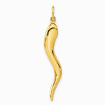 10K / 14K Yellow Gold Large Italian Horn Charm - Product Photo