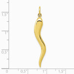 10K / 14K Yellow Gold Large Italian Horn Charm - Product Photo