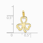 10K / 14K Yellow Gold Heart Clover Charm - Product Photo