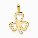10K / 14K Yellow Gold Heart Clover Charm - Product Photo