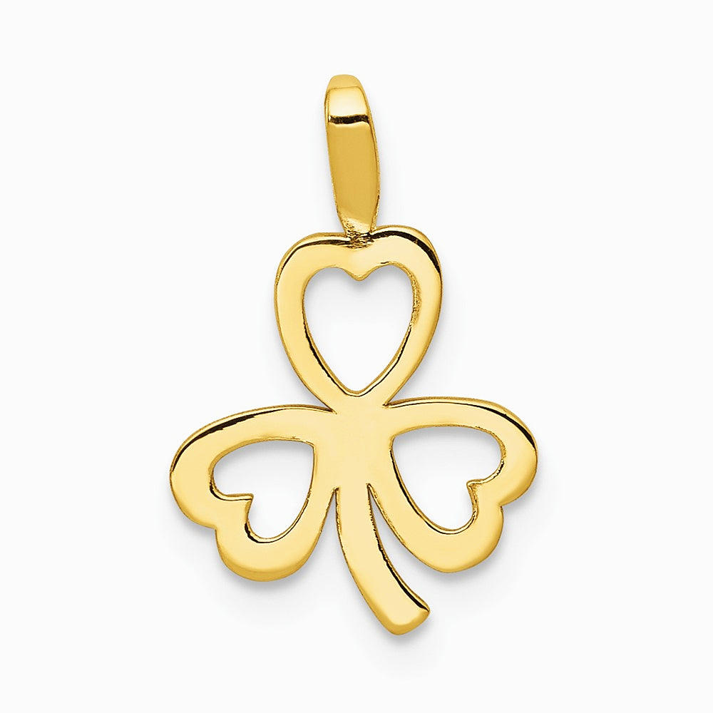 10K / 14K Yellow Gold Heart Clover Charm