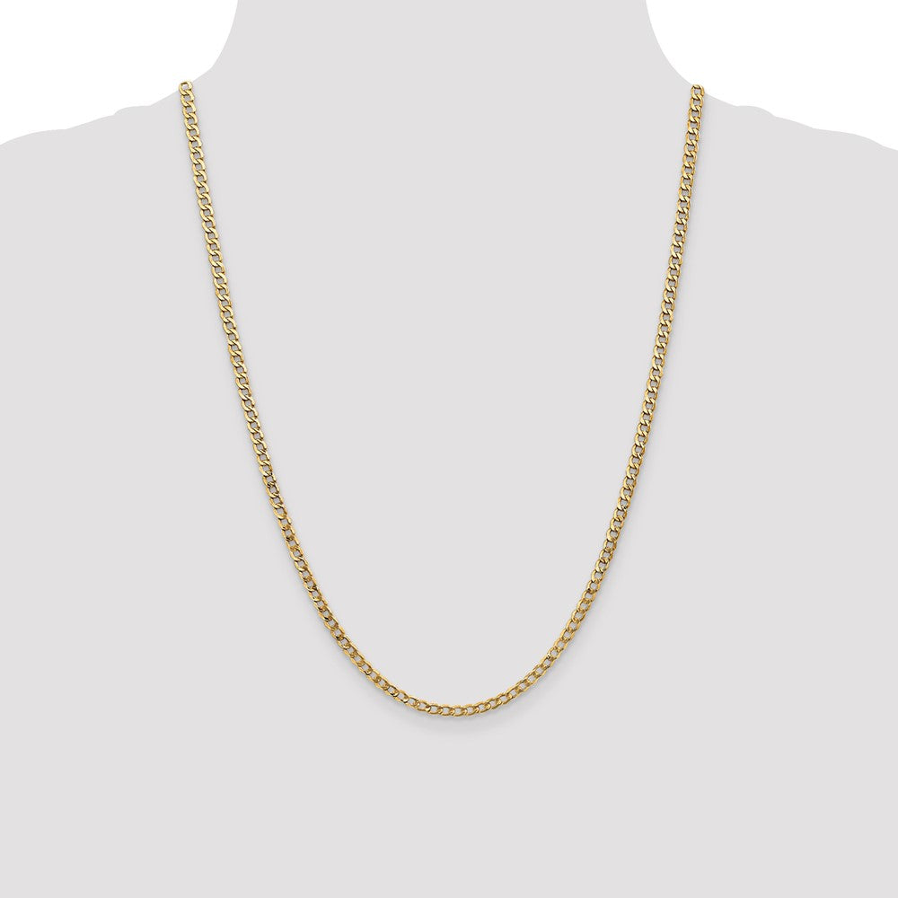 10k 3.35mm Semi-Solid Curb Link Chain - Product Photo