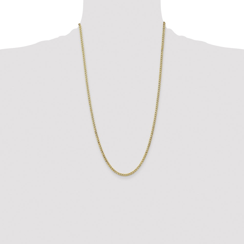 10k 3.35mm Semi-Solid Curb Link Chain - Product Photo