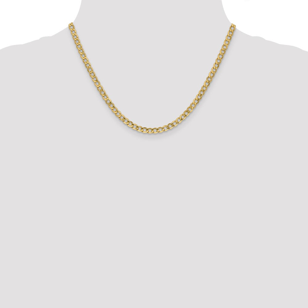 10k 4.3mm Semi-Solid Curb Link Chain - Product Photo