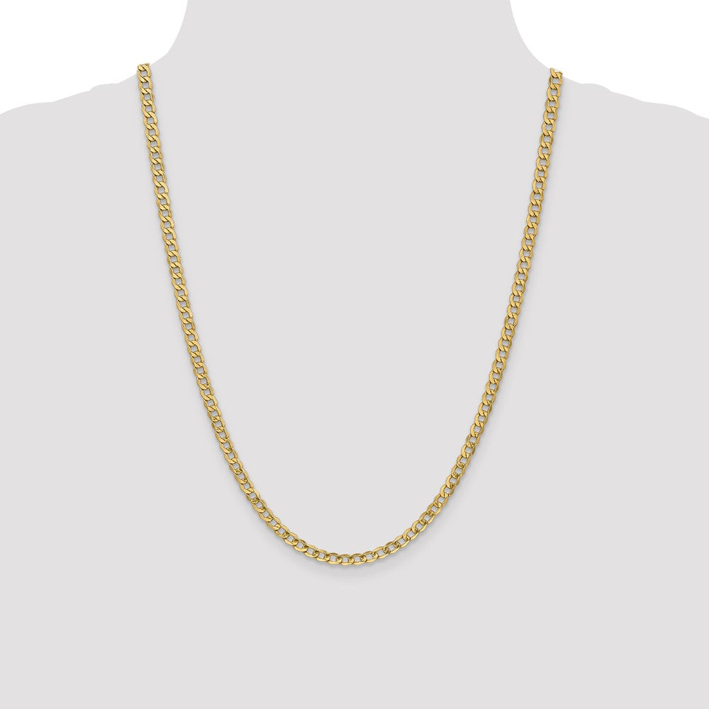10k 4.3mm Semi-Solid Curb Link Chain - Product Photo