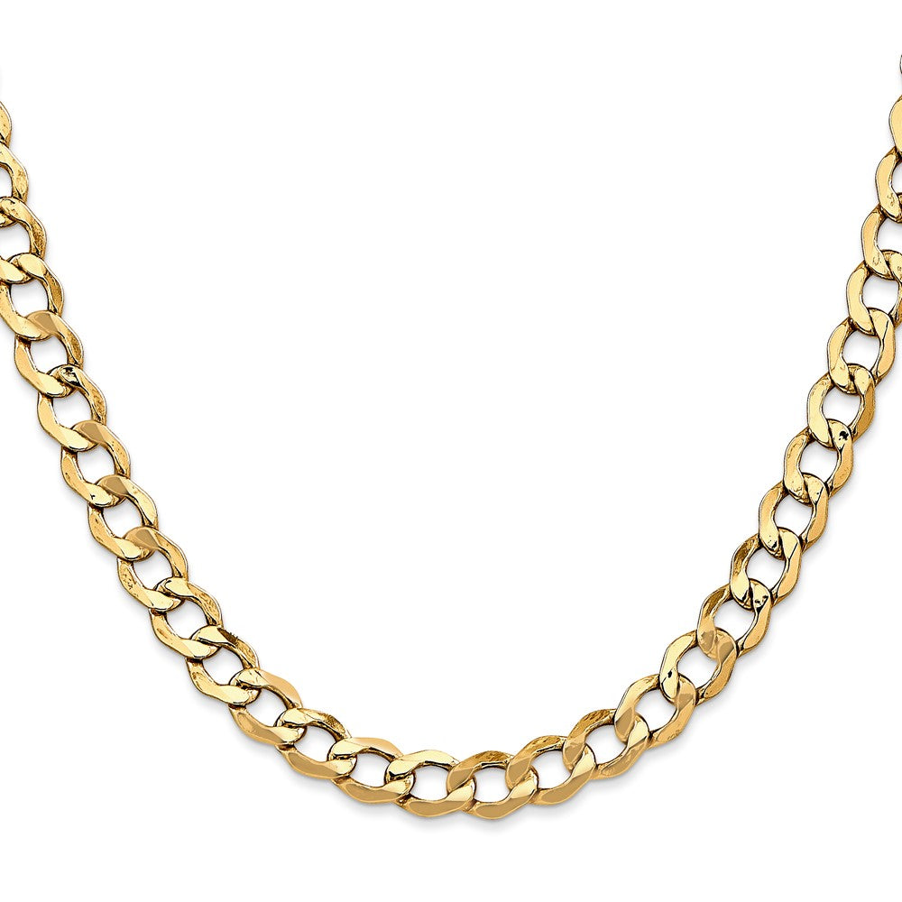 10k 6.5mm Semi-Solid Curb Link Chain - Product Photo