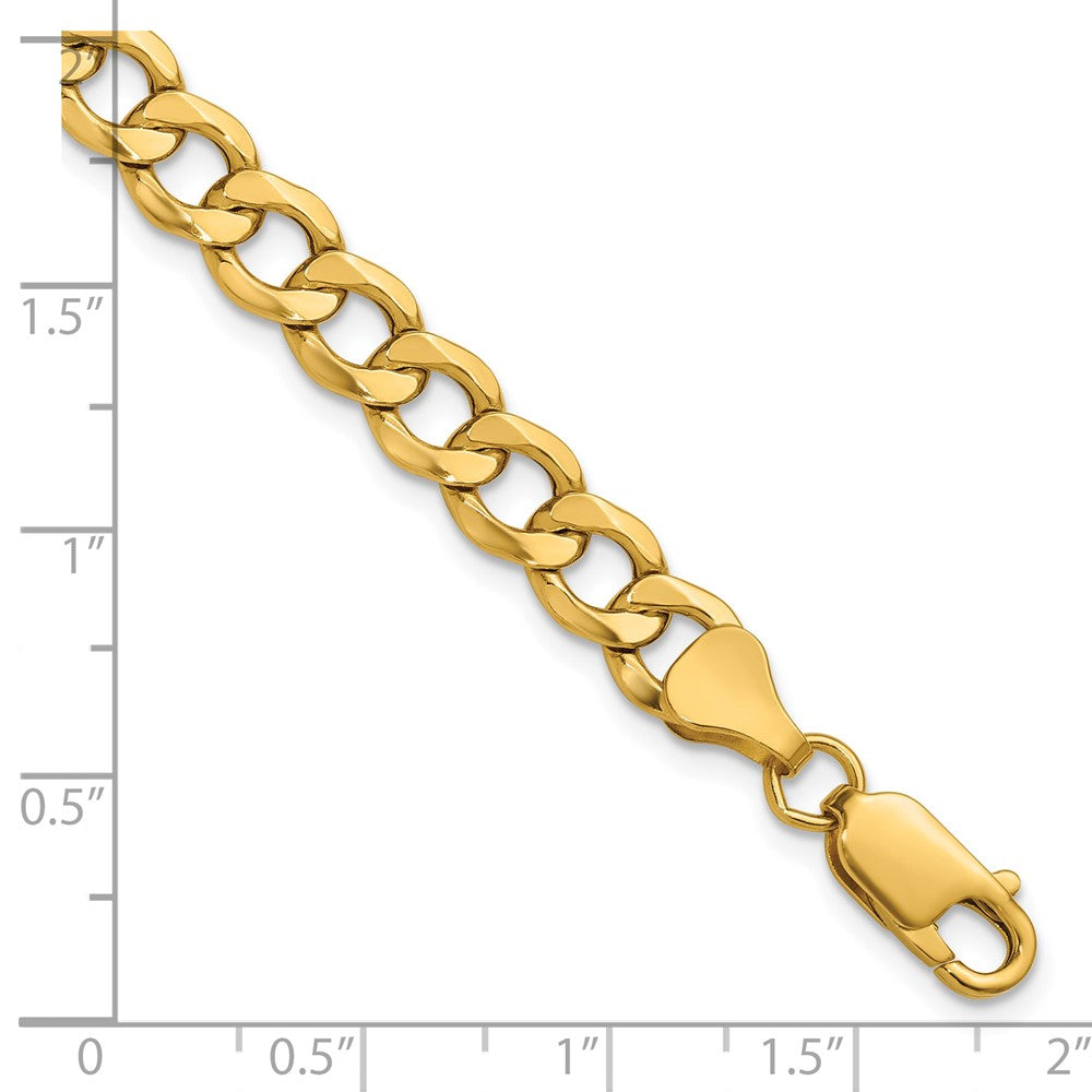 10k 6.5mm Semi-Solid Curb Link Chain - Product Photo