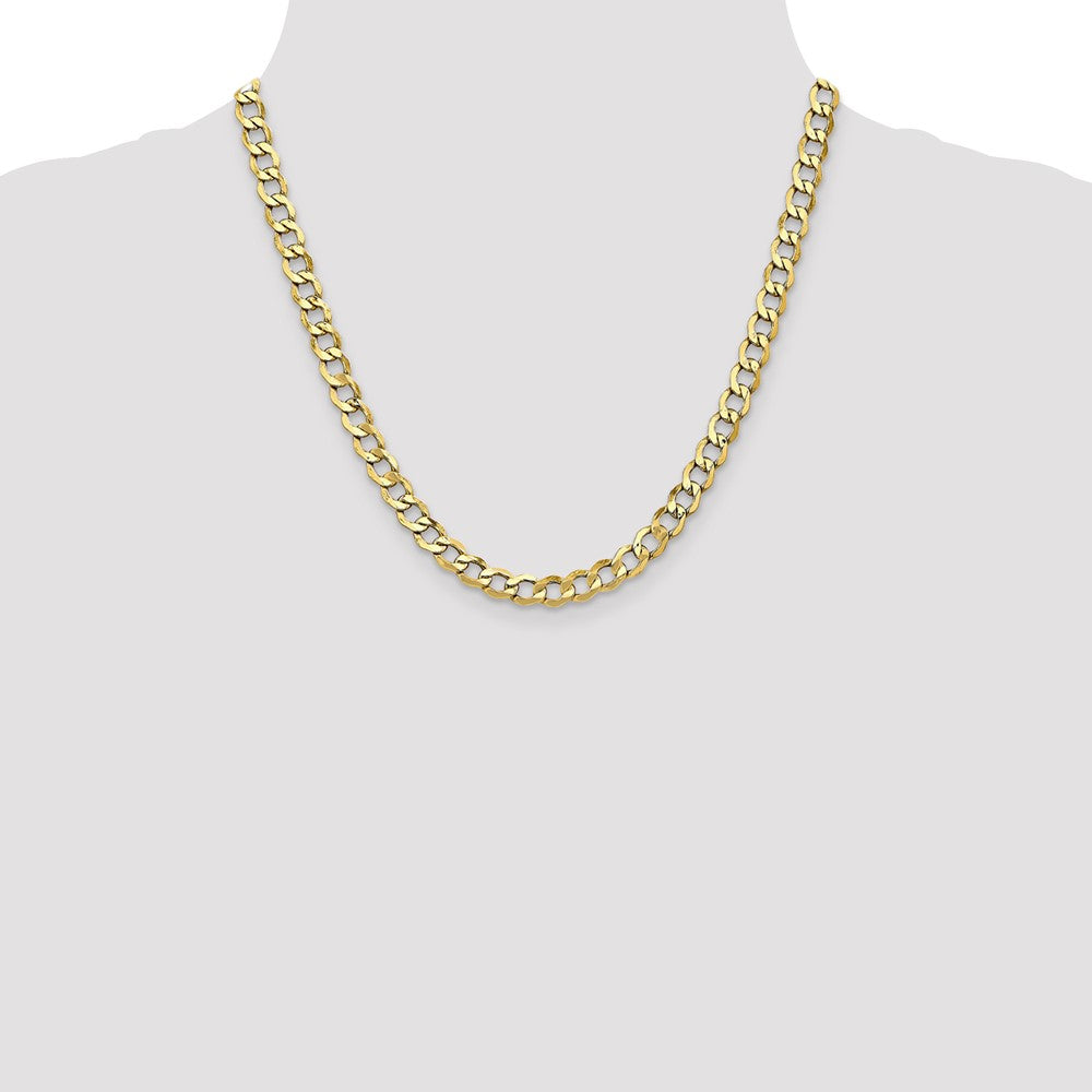 10k 6.5mm Semi-Solid Curb Link Chain - Product Photo