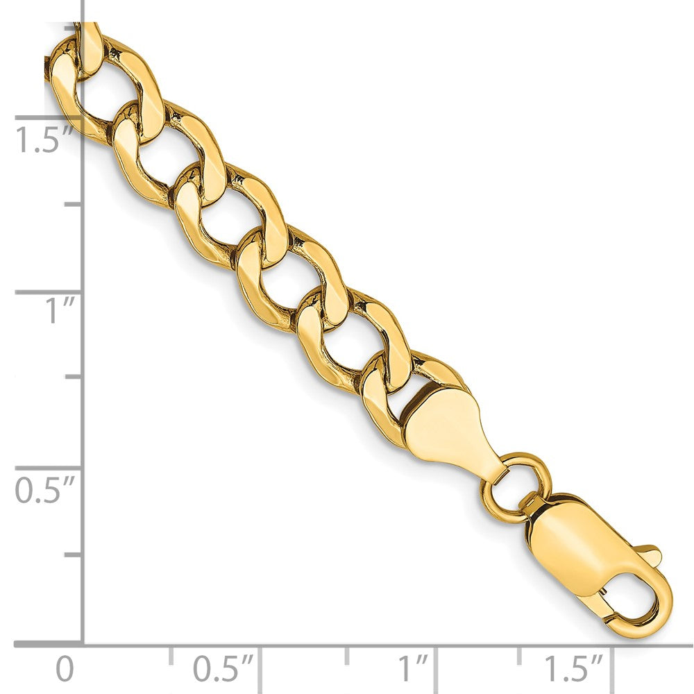 10k 6.5mm Semi-Solid Curb Link Chain - Product Photo