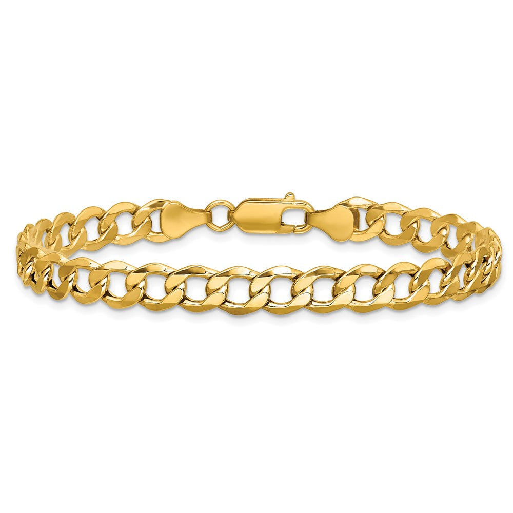10k 6.5mm Semi-Solid Curb Link Chain - Product Photo