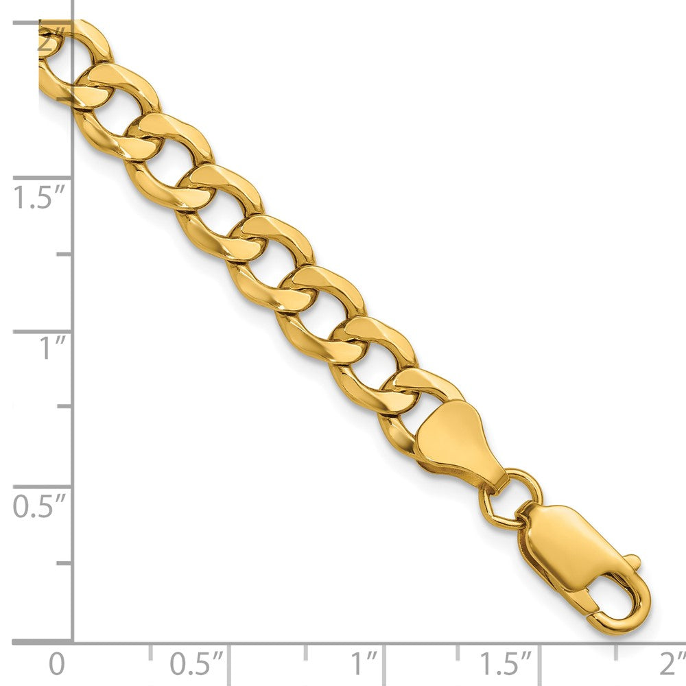 10k 6.5mm Semi-Solid Curb Link Chain - Product Photo