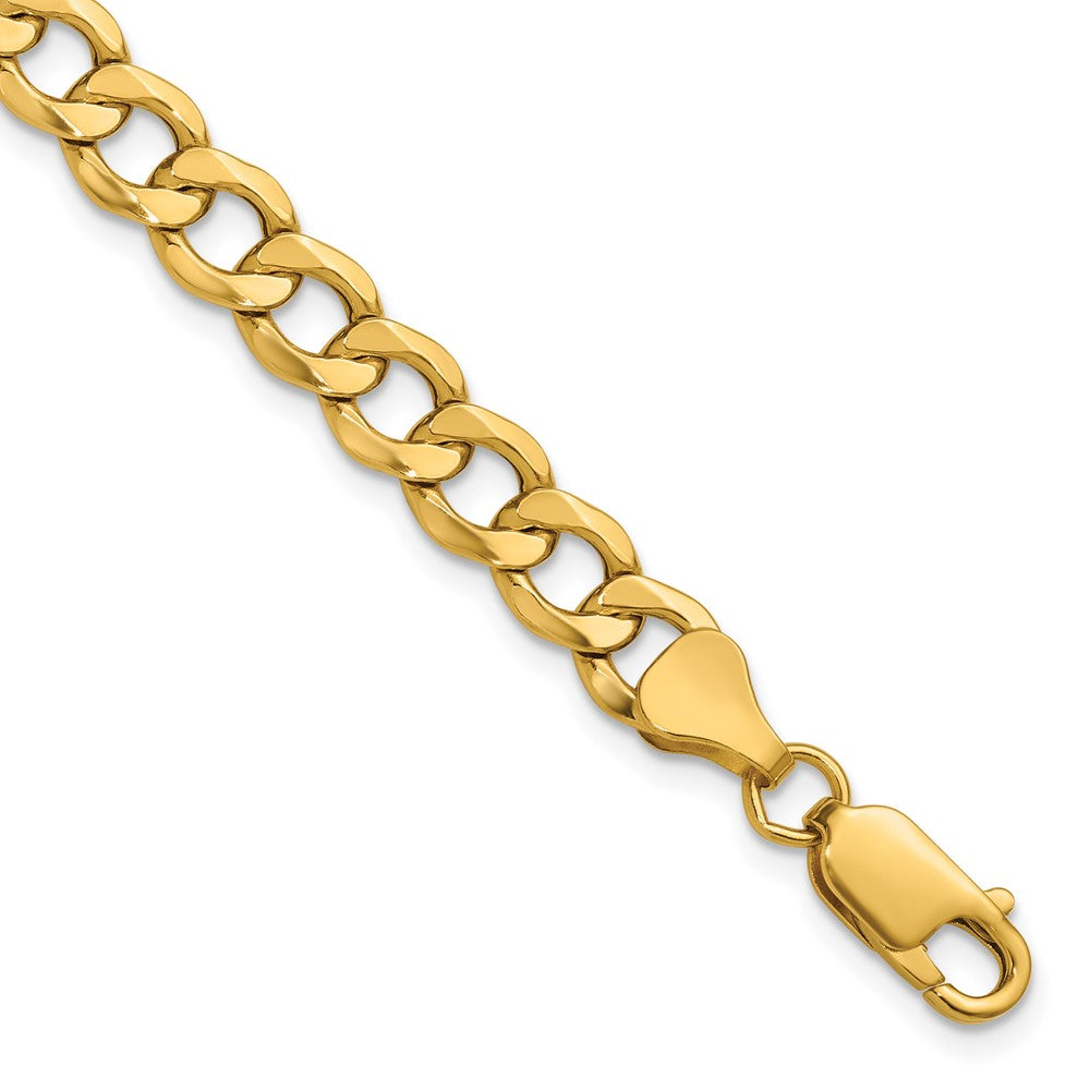 10k 6.5mm Semi-Solid Curb Link Chain - Product Photo