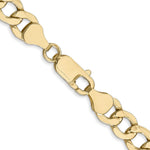 10k 7mm Semi-Solid Curb Link Chain - Product Photo