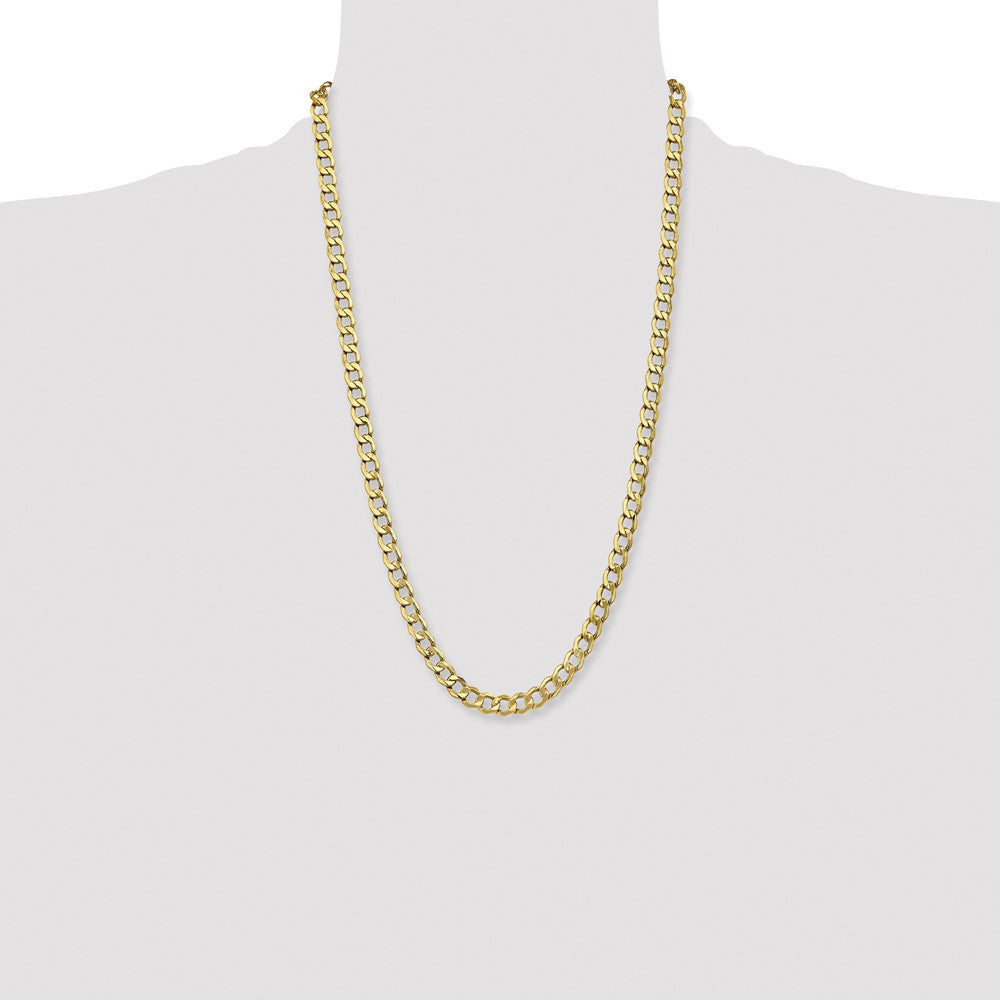 10k 7mm Semi-Solid Curb Link Chain - Product Photo