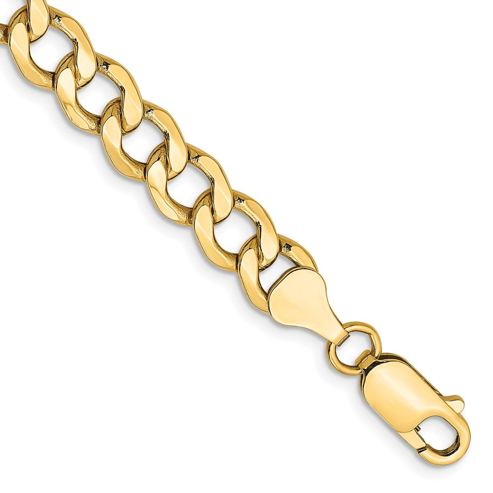 10k 7mm Semi-Solid Curb Link Chain - Product Photo
