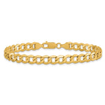 10k 7mm Semi-Solid Curb Link Chain - Product Photo