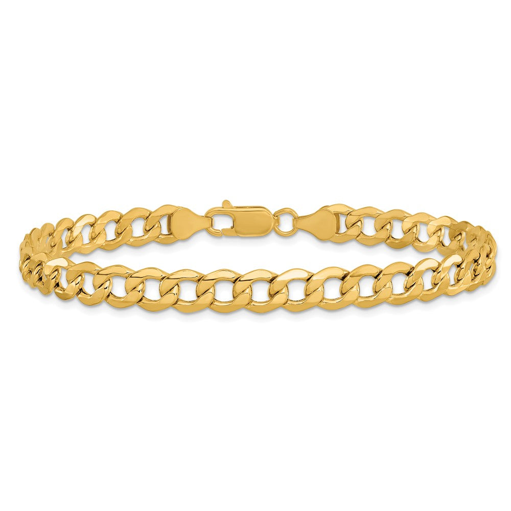 10k 7mm Semi-Solid Curb Link Chain - Product Photo