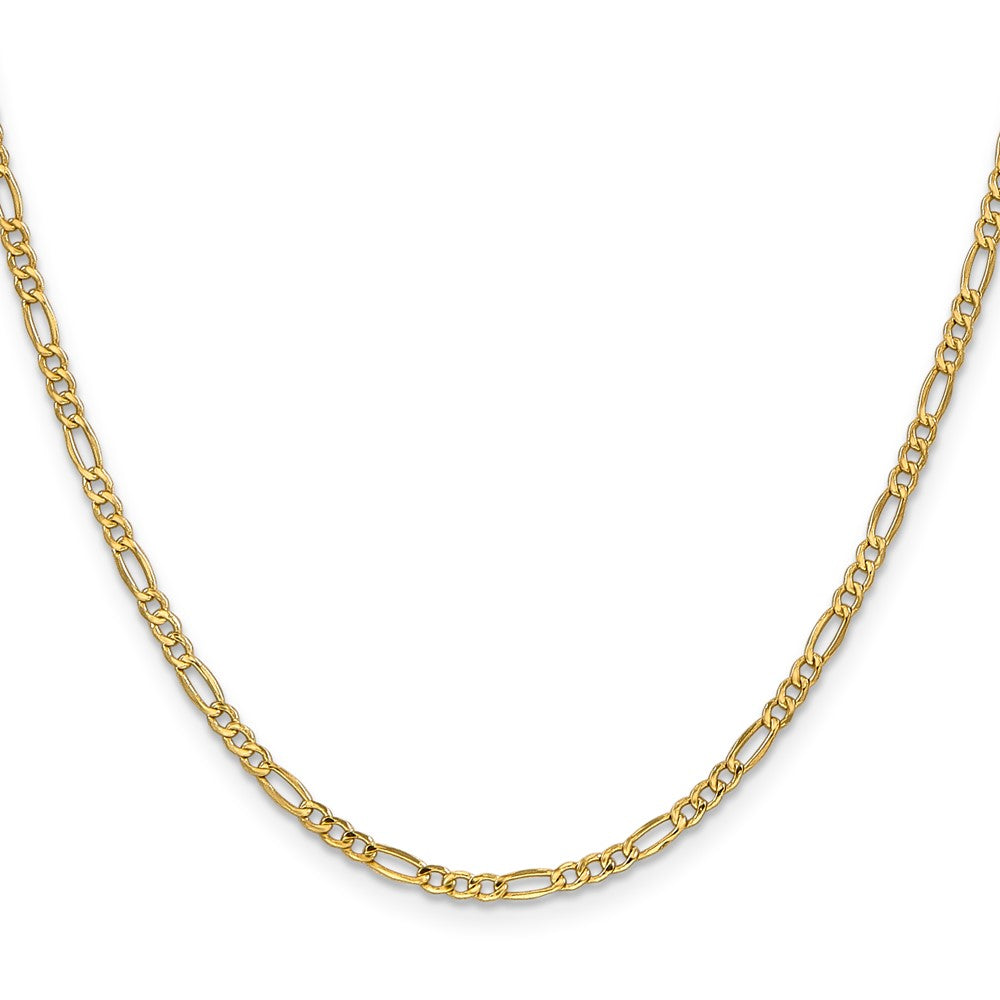 10k 2.5mm Semi-Solid Figaro Chain - Product Photo