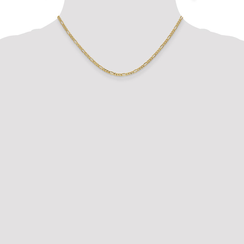 10k 2.5mm Semi-Solid Figaro Chain - Product Photo