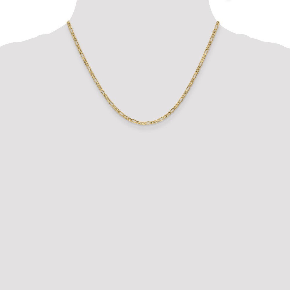 10k 2.5mm Semi-Solid Figaro Chain - Product Photo