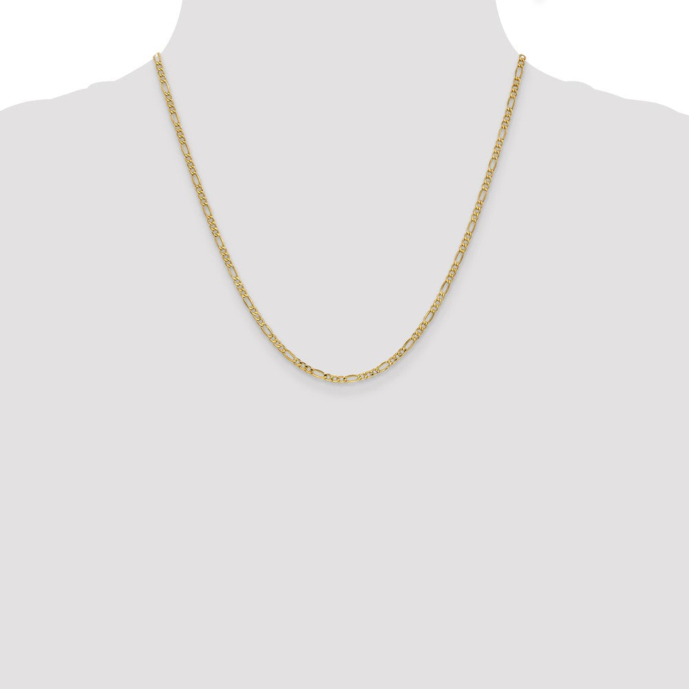 10k 2.5mm Semi-Solid Figaro Chain - Product Photo