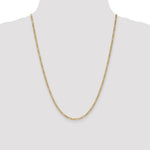 10k 2.5mm Semi-Solid Figaro Chain - Product Photo