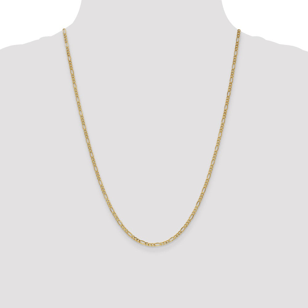 10k 2.5mm Semi-Solid Figaro Chain - Product Photo