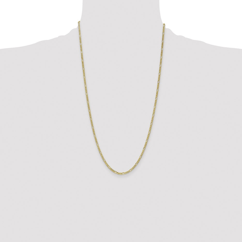 10k 2.5mm Semi-Solid Figaro Chain - Product Photo