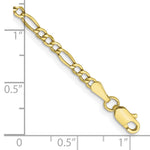 10k 2.5mm Semi-Solid Figaro Chain Anklet - Product Photo
