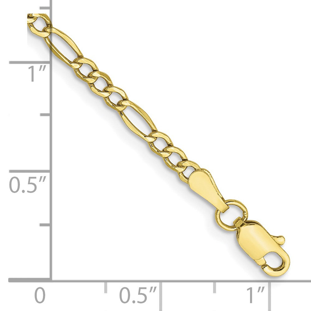 10k 2.5mm Semi-Solid Figaro Chain Anklet - Product Photo