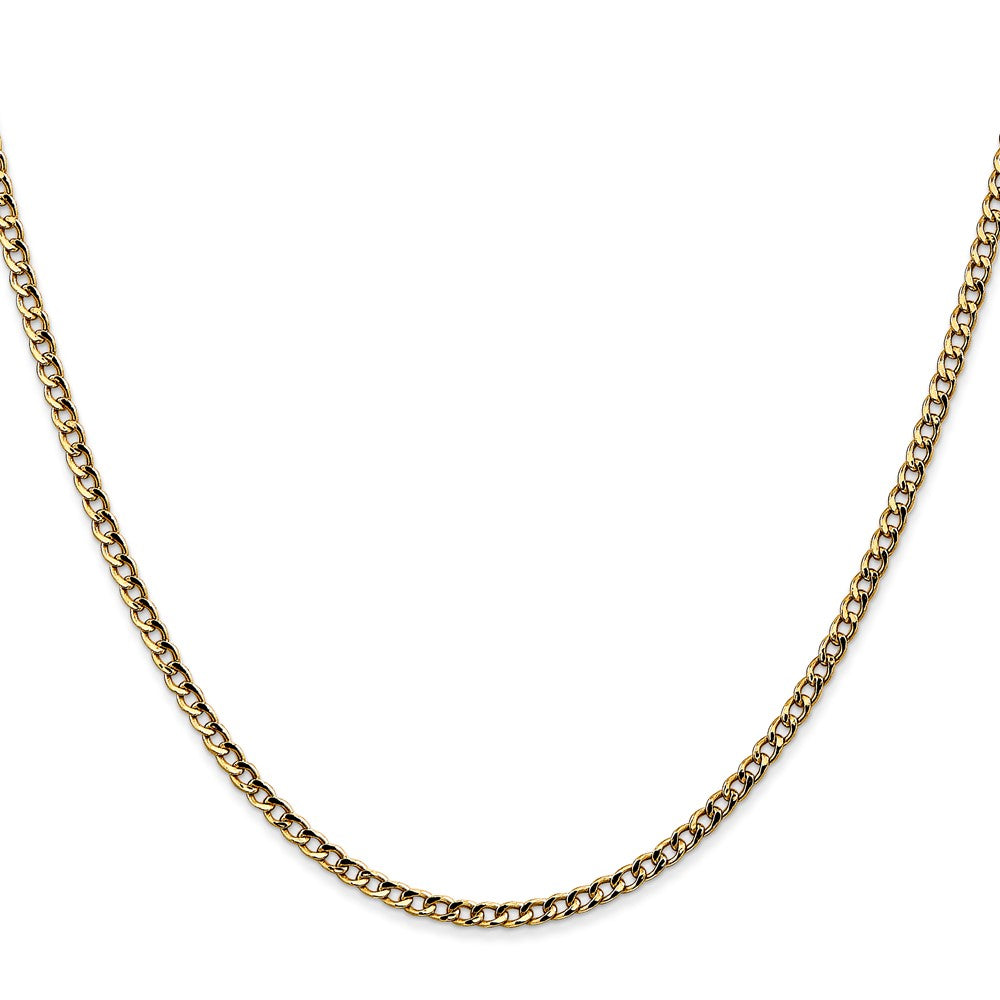 10k 2.5mm Semi-Solid Curb Link Chain - Product Photo