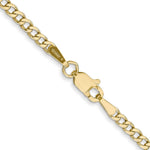 10k 2.5mm Semi-Solid Curb Link Chain - Product Photo