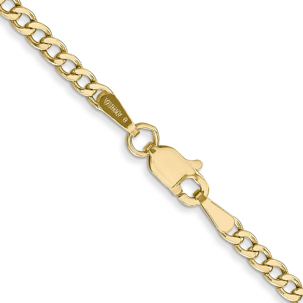 10k 2.5mm Semi-Solid Curb Link Chain - Product Photo