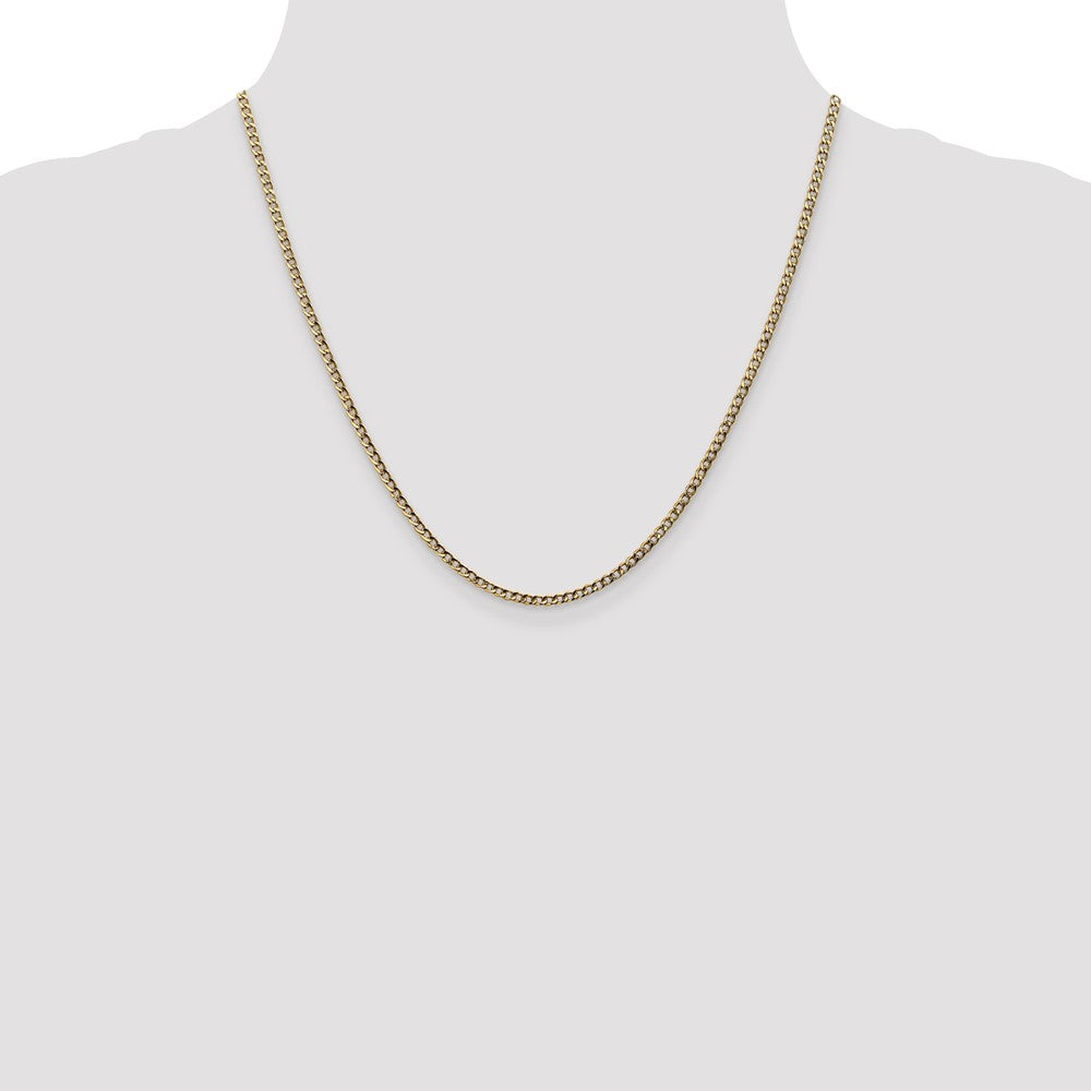 10k 2.5mm Semi-Solid Curb Link Chain - Product Photo