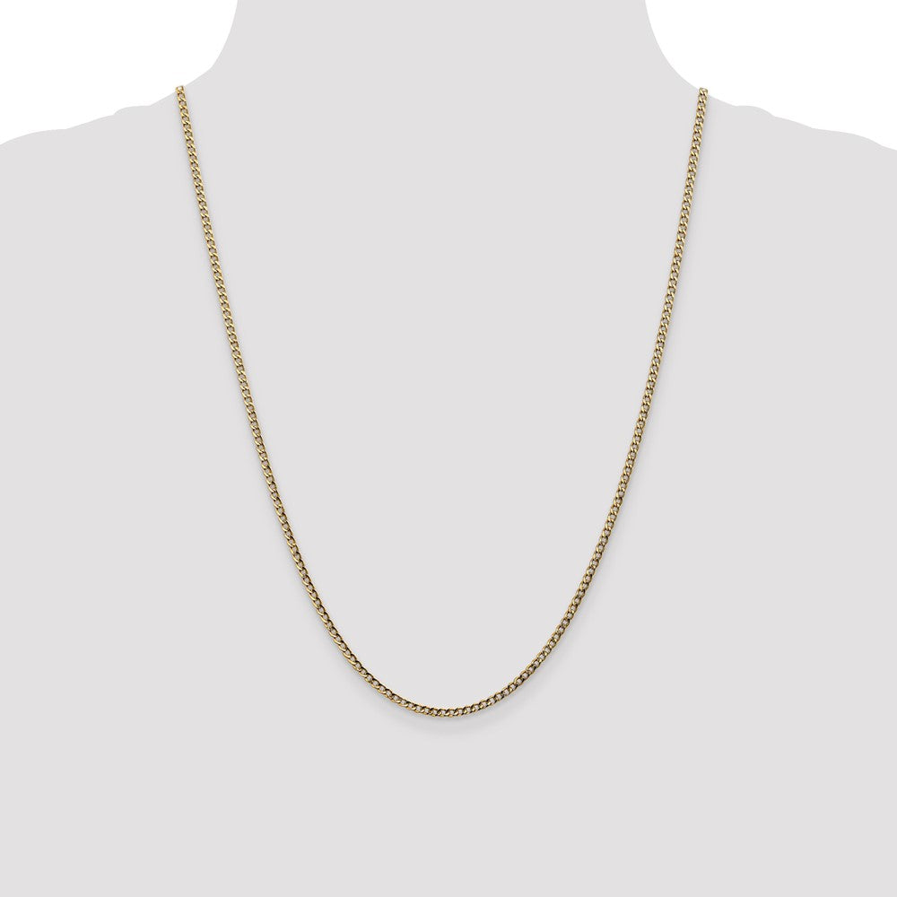 10k 2.5mm Semi-Solid Curb Link Chain - Product Photo