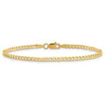 10k 2.5mm Semi-Solid Curb Link Chain Anklet - Product Photo