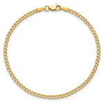 10k 2.5mm Semi-Solid Curb Link Chain Anklet - Product Photo