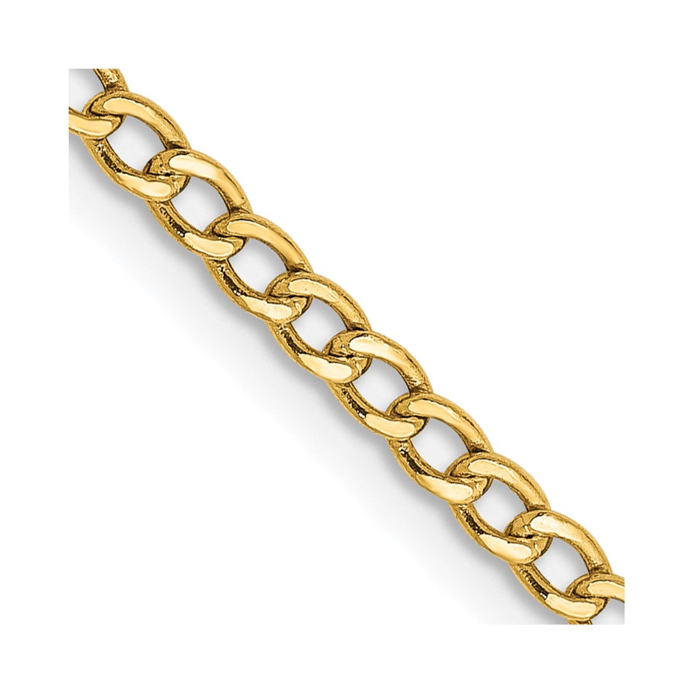10k 2.5mm Semi-Solid Curb Link Chain - Product Photo