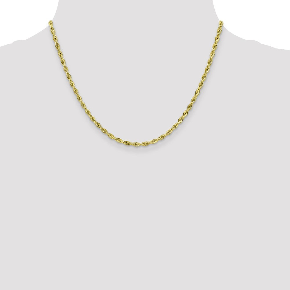 10k 3mm Semi-Solid Rope Chain - Product Photo