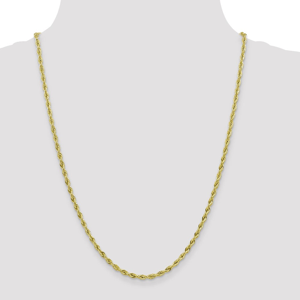 10k 3mm Semi-Solid Rope Chain - Product Photo
