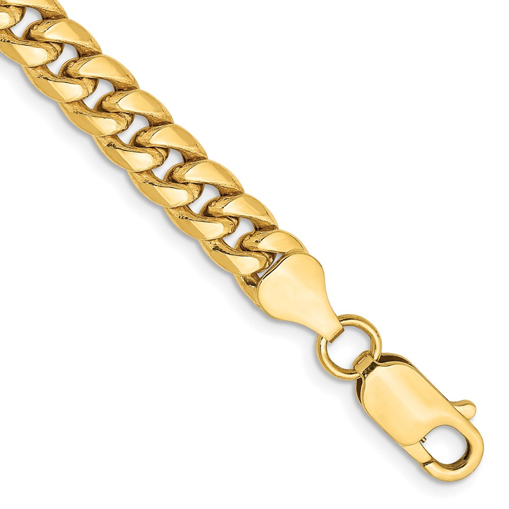 10K Yellow Gold 6mm Semi-Solid Miami Cuban Chain Bracelet 7"-9"