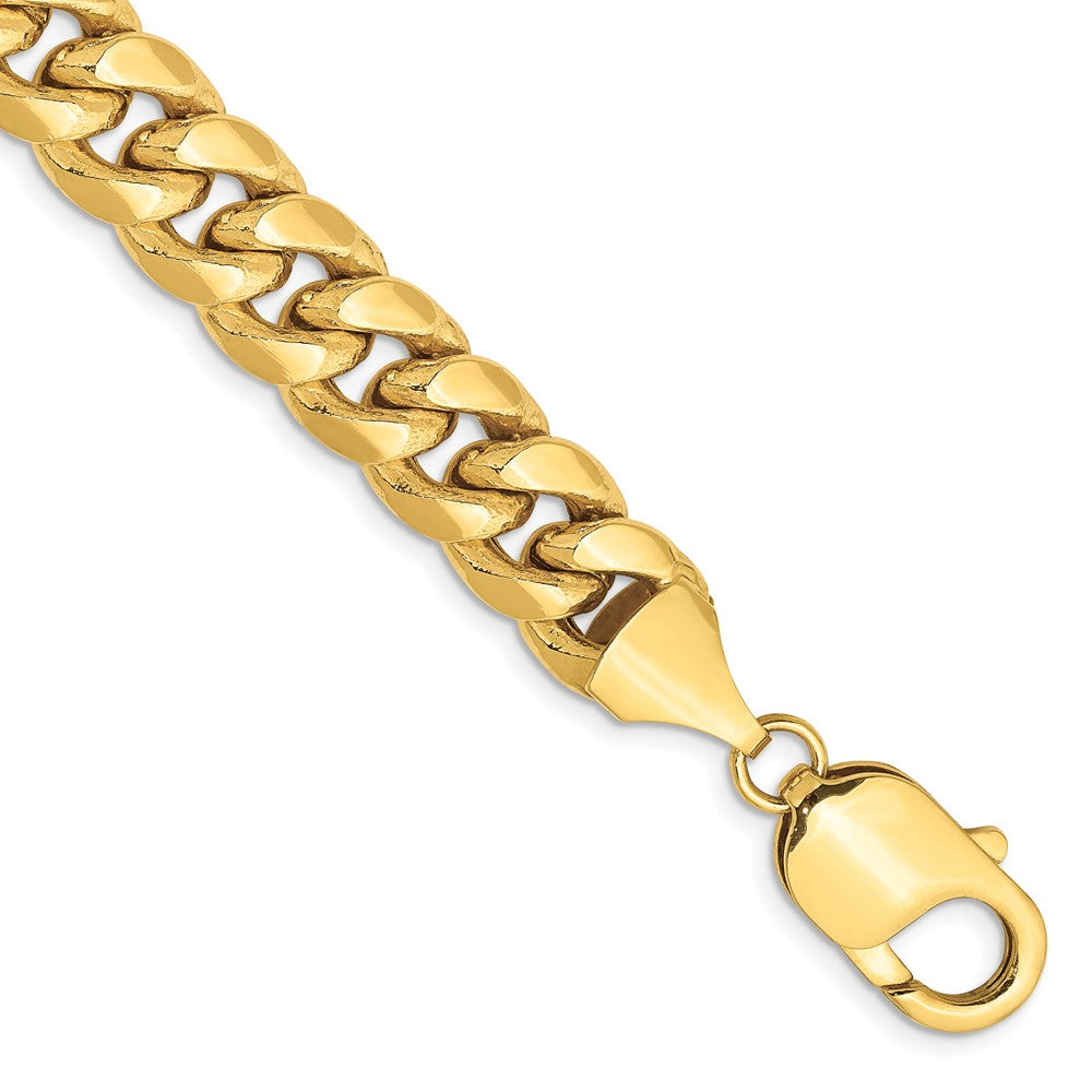 10K Yellow Gold 9.3mm Semi-Solid Miami Cuban Chain Bracelet 8"-10"